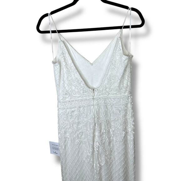 Lulus Bridal NWT Cherished Vow White Beaded Backless Mermaid Wedding Gown Dress - Picture 11 of 14